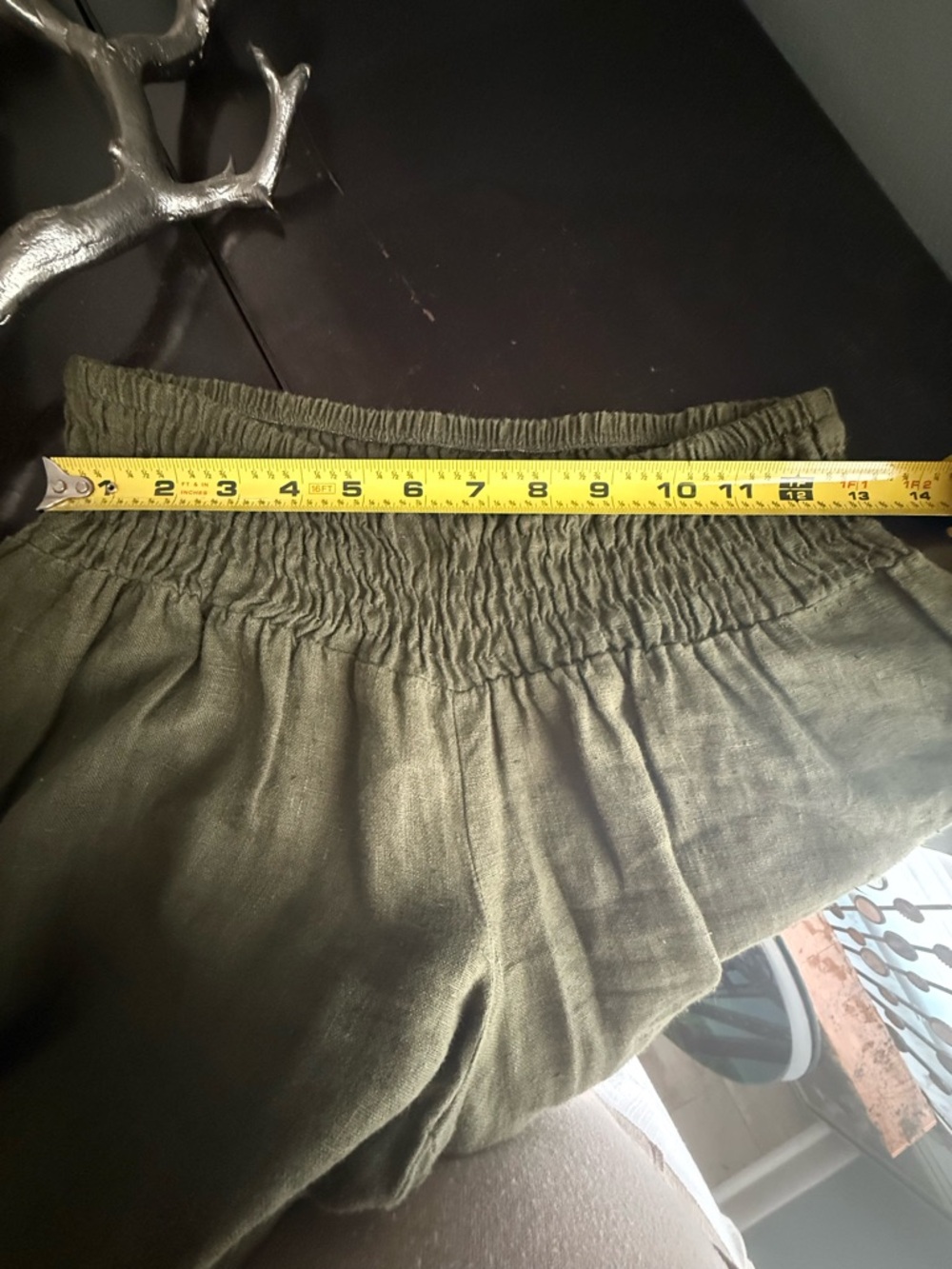 Bebe Olive Green Wide-Leg Linen Pants Size L - Picture 6 of 6